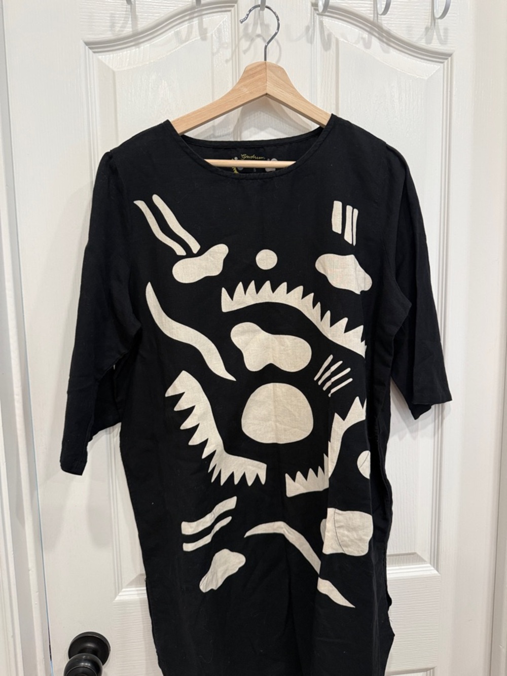 Gundrun Sjoden abstract linen and cotton tunic - Picture 9 of 12